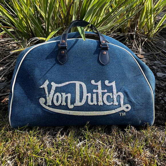 Von Dutch Navy Denim duffle bag